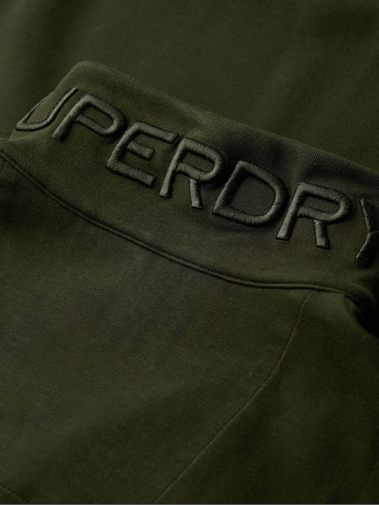 Superdry Green Green Utility Logo Henley 100% Cotton Sweatshirts - Image 5 of 5