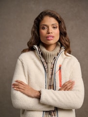 Superdry White Outdoor Full Zip 100% Cotton Fleece - Image 1 of 8