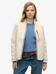Superdry White Outdoor Full Zip 100% Cotton Fleece - Image 2 of 8