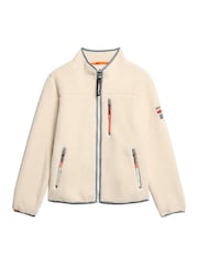 Superdry White Outdoor Full Zip 100% Cotton Fleece - Image 6 of 8