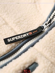 Superdry White Outdoor Full Zip 100% Cotton Fleece - Image 7 of 8