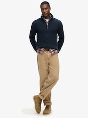 Superdry Blue 100% Cotton Classics Knit Henley Jumper - Image 6 of 9