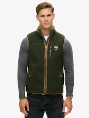 Superdry Green Outdoor Fleece Relaxed Gilet - Image 1 of 7