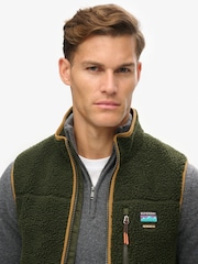 Superdry Green Outdoor Fleece Relaxed Gilet - Image 4 of 7