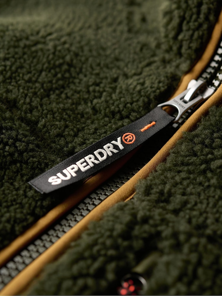 Superdry Green Outdoor Fleece Relaxed Gilet - Image 7 of 7