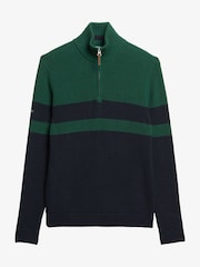 Superdry Blue 100% Cotton Classics Stripe Henley Jumper - Image 2 of 4