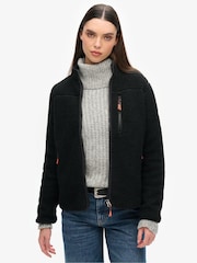 Superdry Black Outdoor Full Zip 100% Cotton Fleece - Image 1 of 5