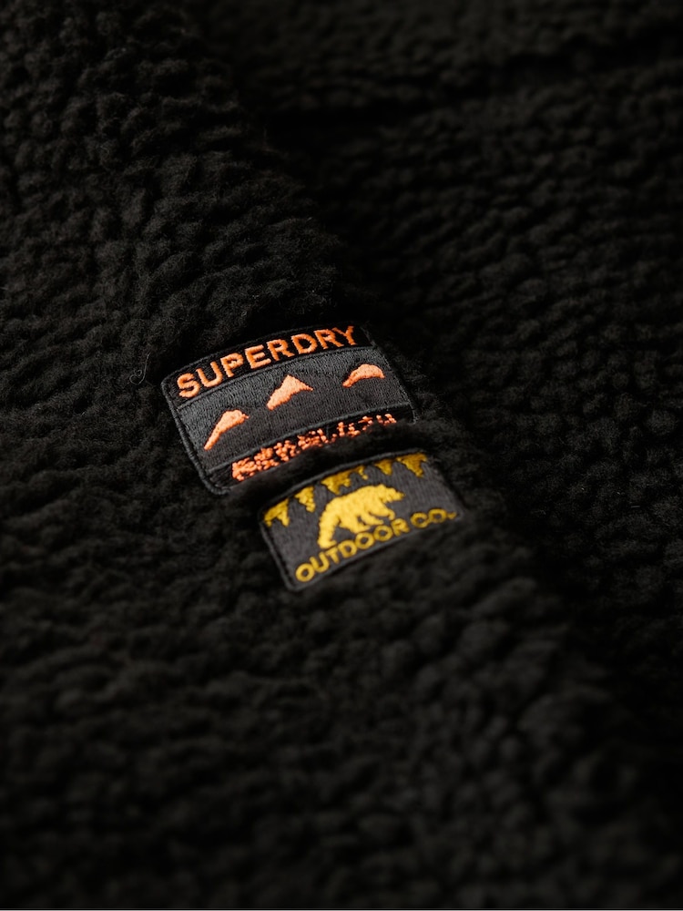 Superdry Black Outdoor Full Zip 100% Cotton Fleece - Image 5 of 5