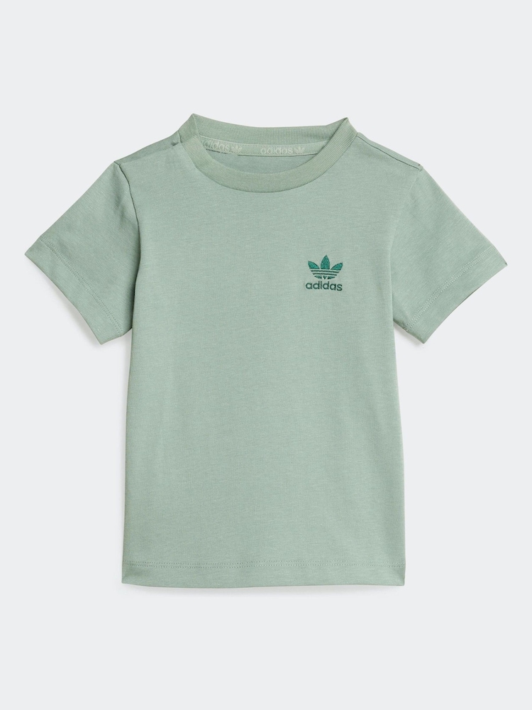 adidas originals Green Short 100% Cotton T-Shirt Set - Image 2 of 7