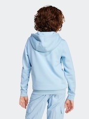 adidas originals Blue Small Trefioil Logo Hoodie - Image 2 of 6