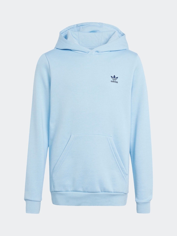 adidas originals Blue Small Trefioil Logo Hoodie - Image 6 of 6