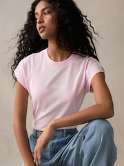 adidas Pink Essentials Single Jersey T-Shirt - Image 1 of 5
