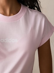 adidas Pink Essentials Single Jersey T-Shirt - Image 4 of 5