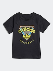adidas originals Black 100% Cotton Shorts and T-Shirt Set - Image 2 of 7