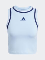 adidas Blue Colourblock Crop Vest - Image 6 of 6