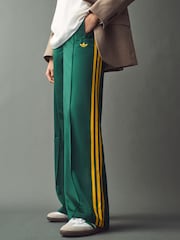adidas Green Loose Firebird 3 Stripe Straight Trackpants - Image 1 of 5