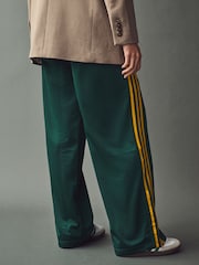 adidas Green Loose Firebird 3 Stripe Straight Trackpants - Image 3 of 5
