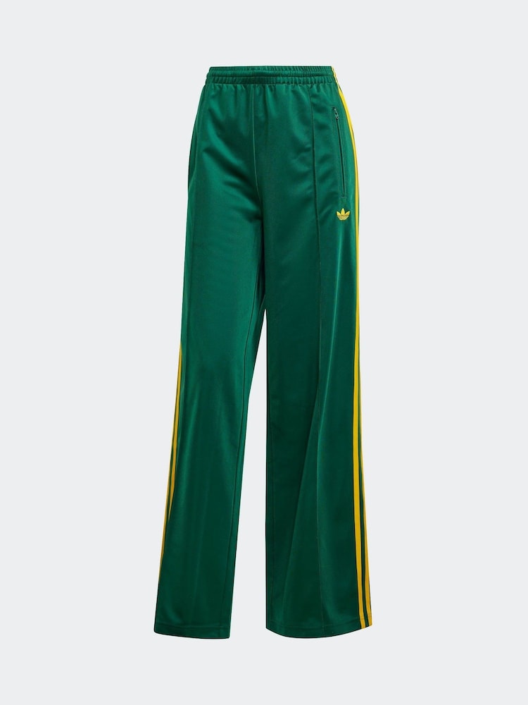 adidas Green Loose Firebird 3 Stripe Straight Trackpants - Image 5 of 5