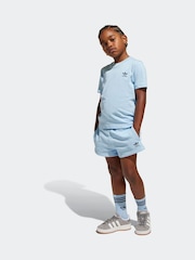 أزرق - طقم شورت وتيشِرت من القطن 100% من adidas Originals - صورة 3 من 5