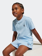 أزرق - طقم شورت وتيشِرت من القطن 100% من adidas Originals - صورة 4 من 5