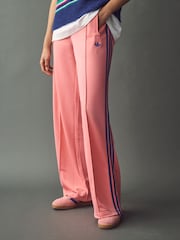 adidas Pink Loose Firebird 3 Stripe Straight Trackpants - Image 1 of 5