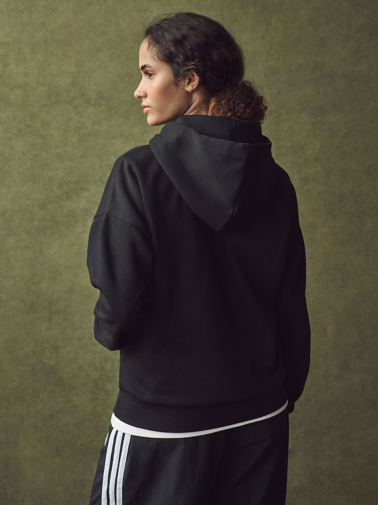 Sudadera de polar con diseño lineal y capucha de adidas - Imagen 2 de 6