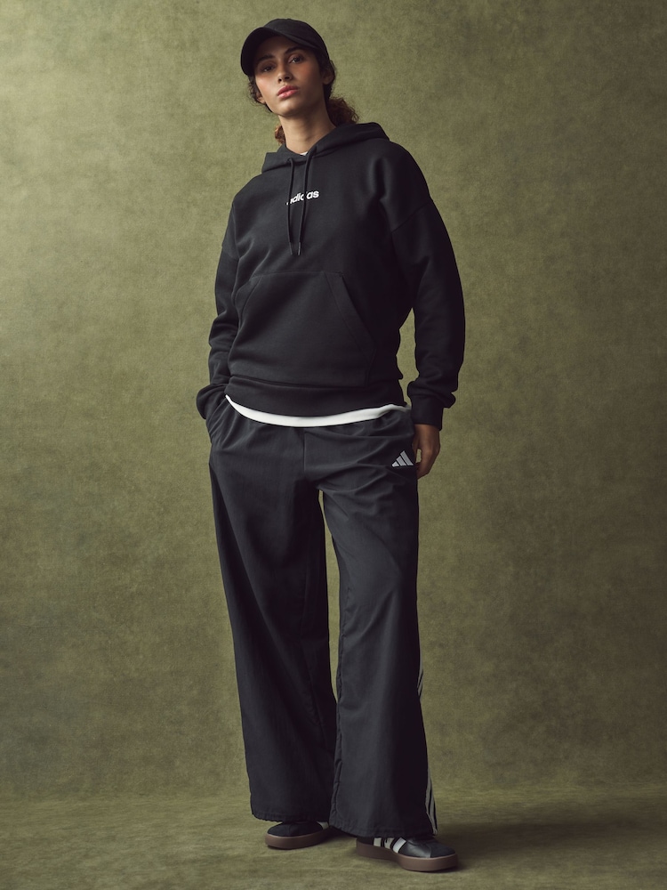 adidas Black Linear Fleece Hoodie - Image 3 of 6