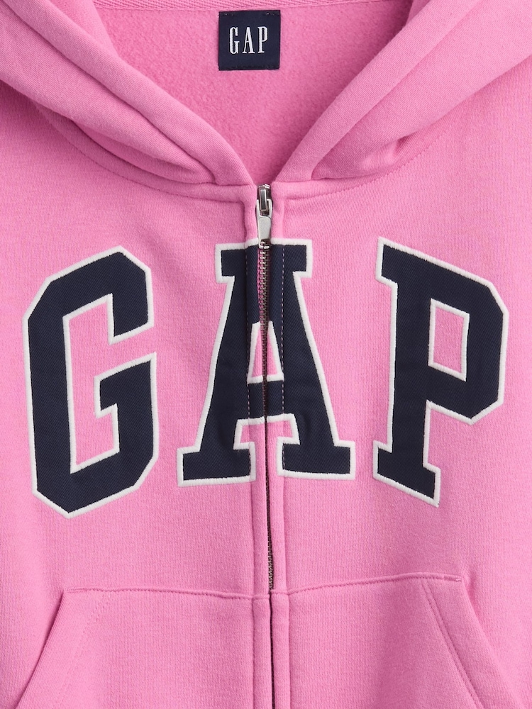 Gap Light Pink Vintage Soft Oversized Logo Zip-Up Hoodie - Image 2 of 3