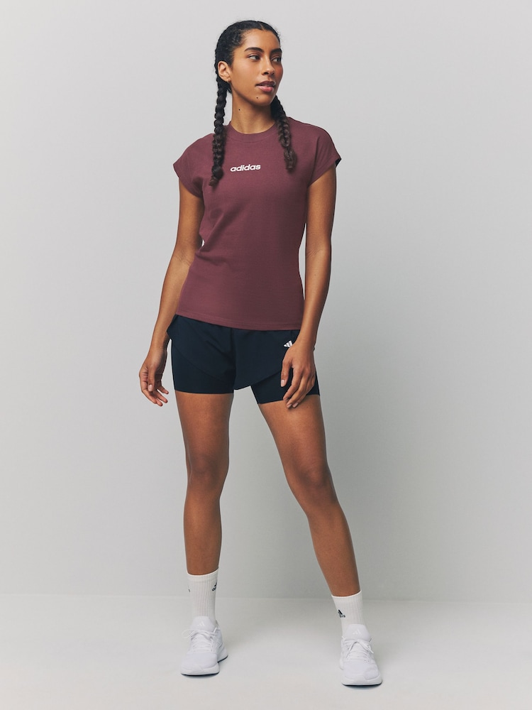 adidas Red Essentials Single Jersey T-Shirt - Image 2 of 5 adidas Red Essentials Single Jersey T-Shirt - Image 2 of 5