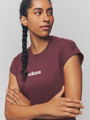 adidas Red Essentials Single Jersey T-Shirt - Image 4 of 5