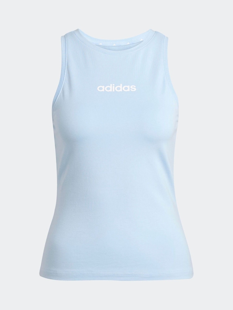 adidas Blue Linear Tank Top - Image 10 of 10
