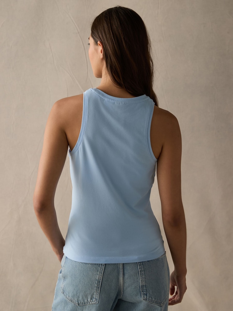 adidas Blue Linear Tank Top - Image 2 of 10