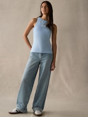 adidas Blue Linear Tank Top - Image 3 of 10