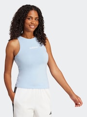 adidas Blue Linear Tank Top - Image 7 of 10