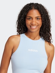 adidas Blue Linear Tank Top - Image 8 of 10