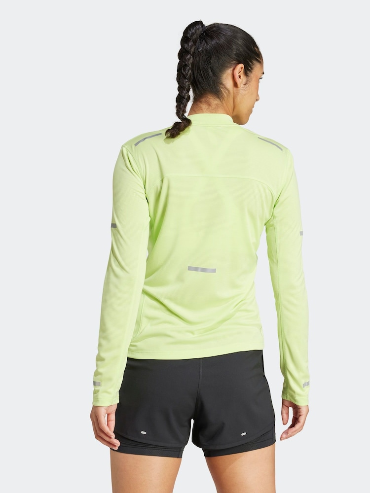 adidas Green Ultra Hi Vis Long Sleeve T-Shirt - Image 2 of 6