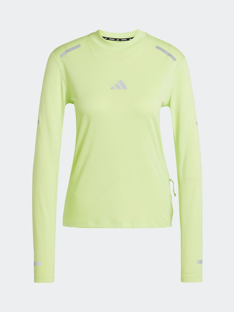 adidas Green Ultra Hi Vis Long Sleeve T-Shirt - Image 6 of 6