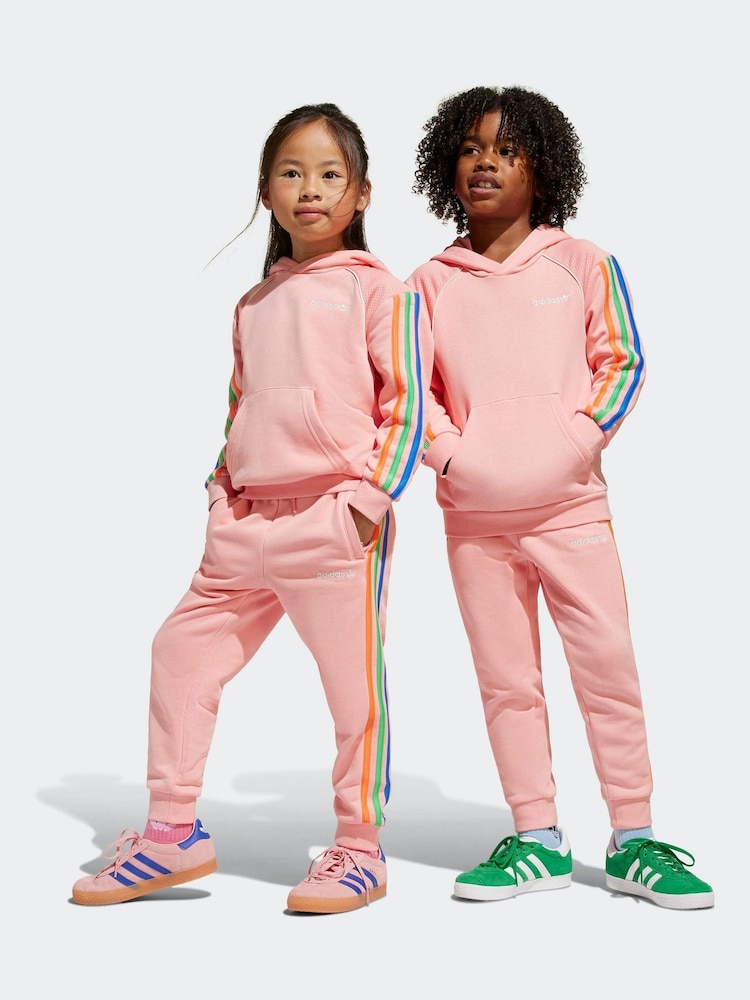 adidas Pink 3 Stripe Tracksuit - Image 1 of 9