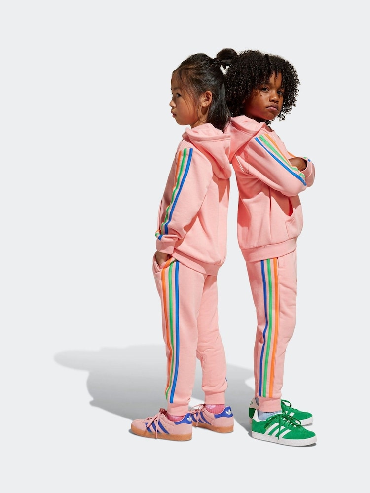 adidas Pink 3 Stripe Tracksuit - Image 2 of 9