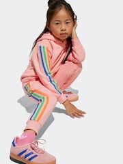 adidas Pink 3 Stripe Tracksuit - Image 6 of 9