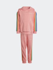 adidas Pink 3 Stripe Tracksuit - Image 7 of 9