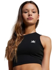 adidas originals Black Ribbed Crop Vest - Image 4 of 6