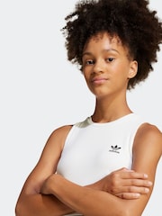 adidas originals White Ribbed Crop Vest - Image 5 of 6
