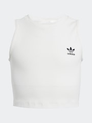 adidas originals White Ribbed Crop Vest - Image 6 of 6