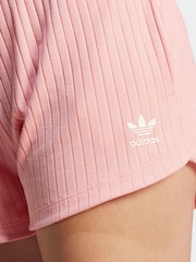 adidas originals Pink Ribbed Shorts - Image 5 of 6