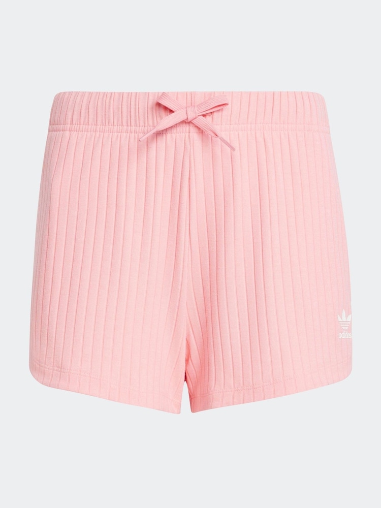 adidas originals Pink Ribbed Shorts - Image 6 of 6