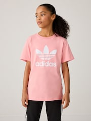 adidas originals Pink Trefoil 100% Cotton T-Shirt - Image 1 of 6