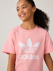 adidas originals Pink Trefoil 100% Cotton T-Shirt - Image 5 of 6