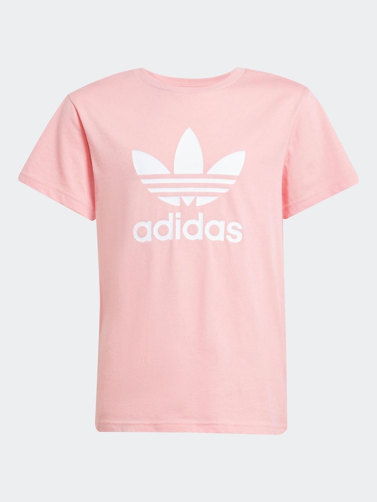 adidas originals Pink Trefoil 100% Cotton T-Shirt - Image 6 of 6