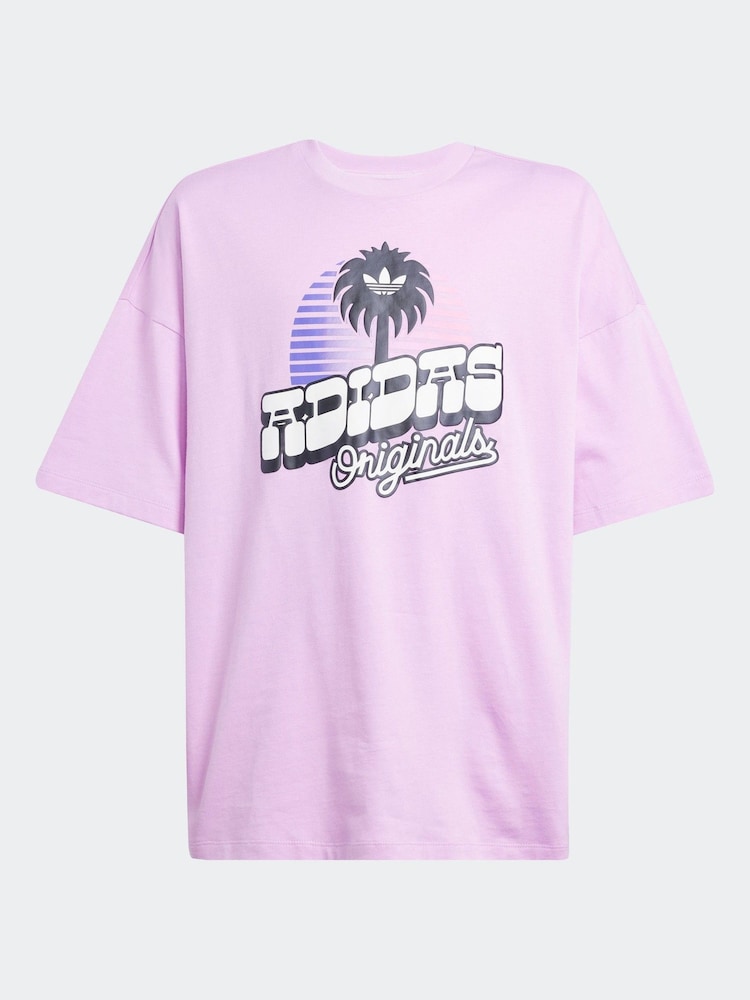 adidas originals Pink Graphic Logo T-Shirt - Image 1 of 1